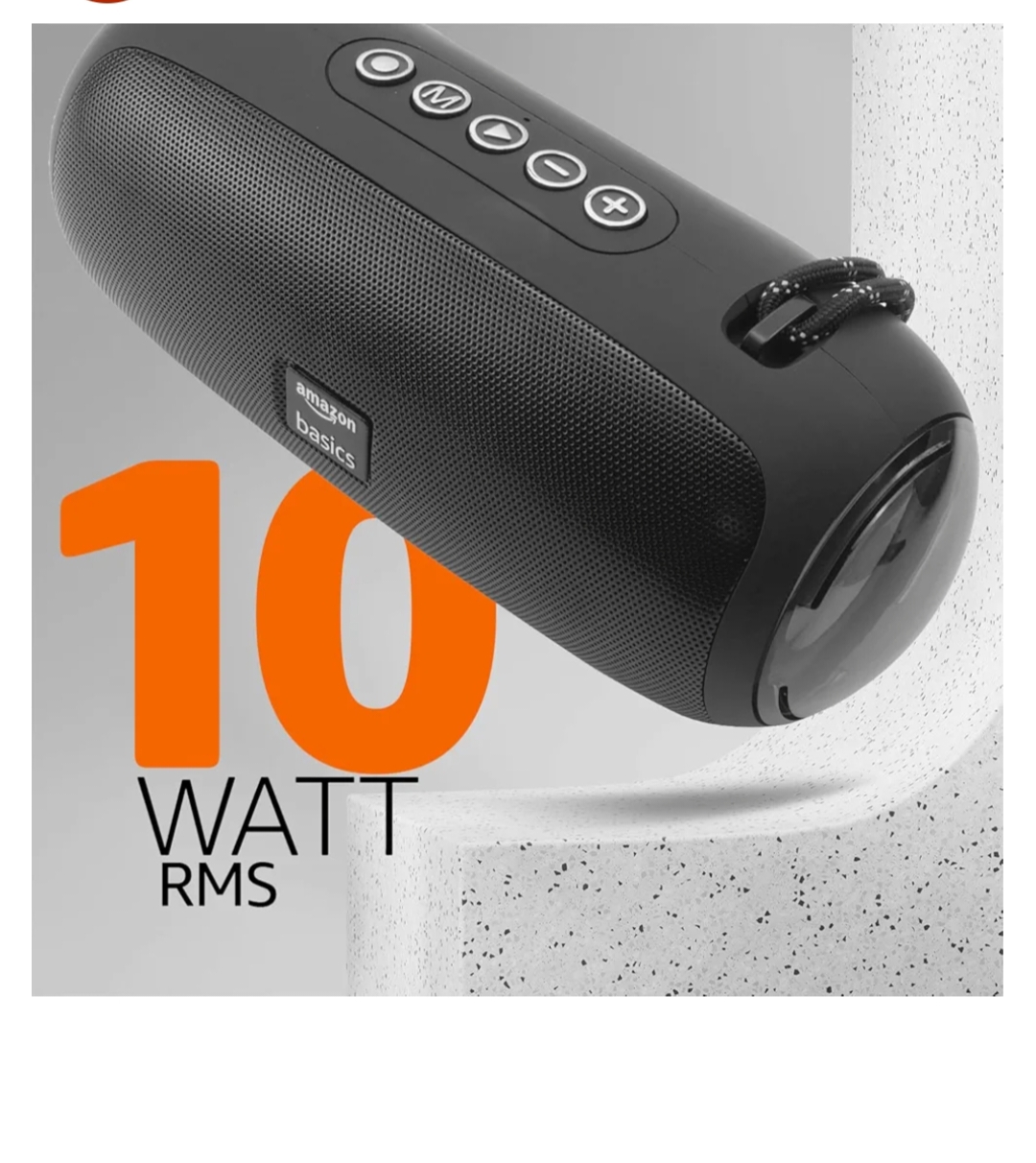 amazon basics B10 10W RMS Bluetooth Speaker with 2000 mAh Battery | Up to 8 hrs of Playback | RGB | Bluetooth 5.3, AUX in, USB & Micro SD Card Connectivity | Type-C Charging (Black) - Image 4