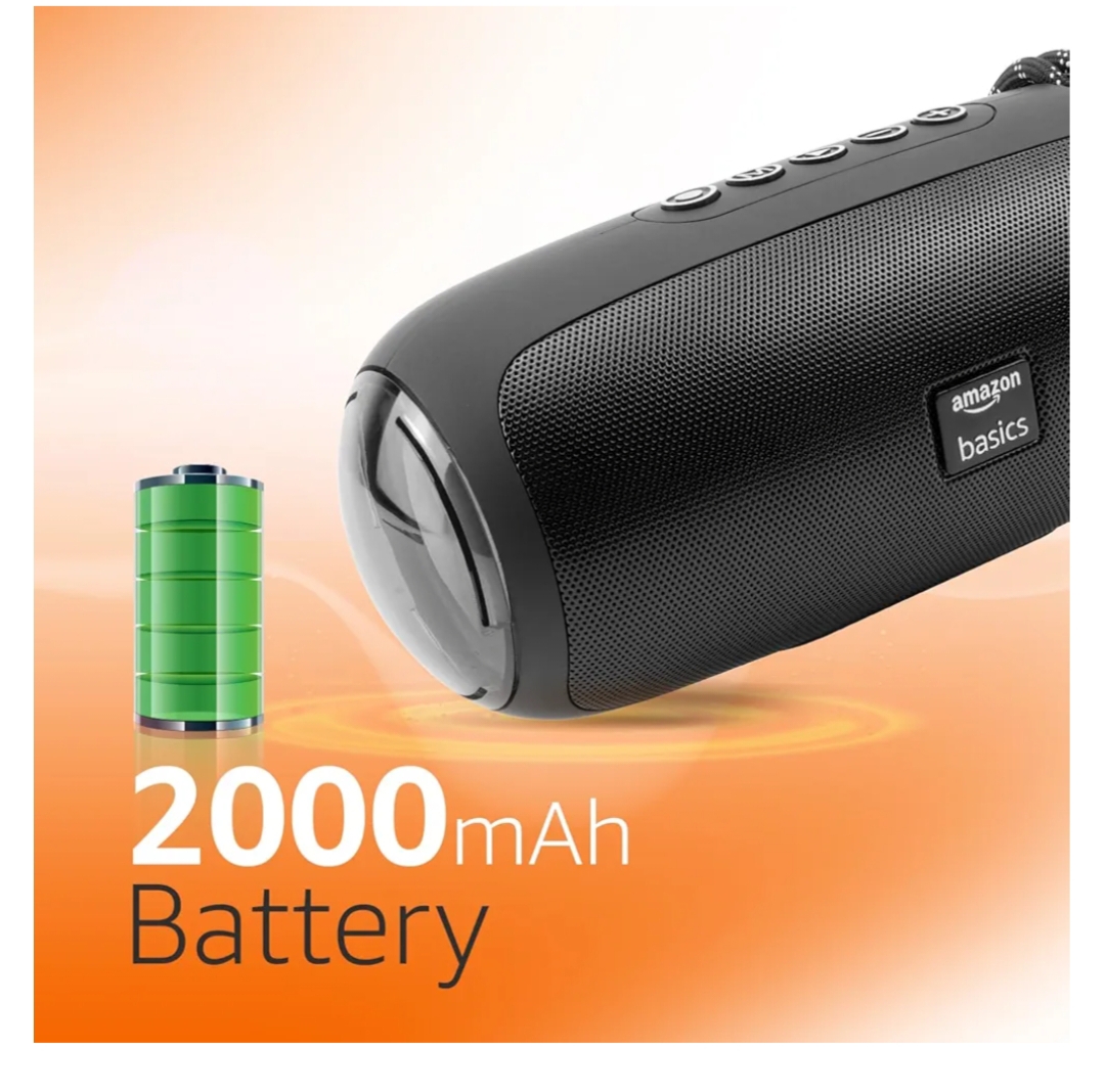 amazon basics B10 10W RMS Bluetooth Speaker with 2000 mAh Battery | Up to 8 hrs of Playback | RGB | Bluetooth 5.3, AUX in, USB & Micro SD Card Connectivity | Type-C Charging (Black) - Image 5