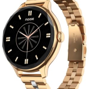Noise Diva Smartwatch for Women with Diamond Cut Dial, Glossy Metallic Finish, AMOLED Display, New Metal Straps, 100+ Watch Faces, Female Cycle Tracker Smart Watch for Women (Metallic Rose Blend)