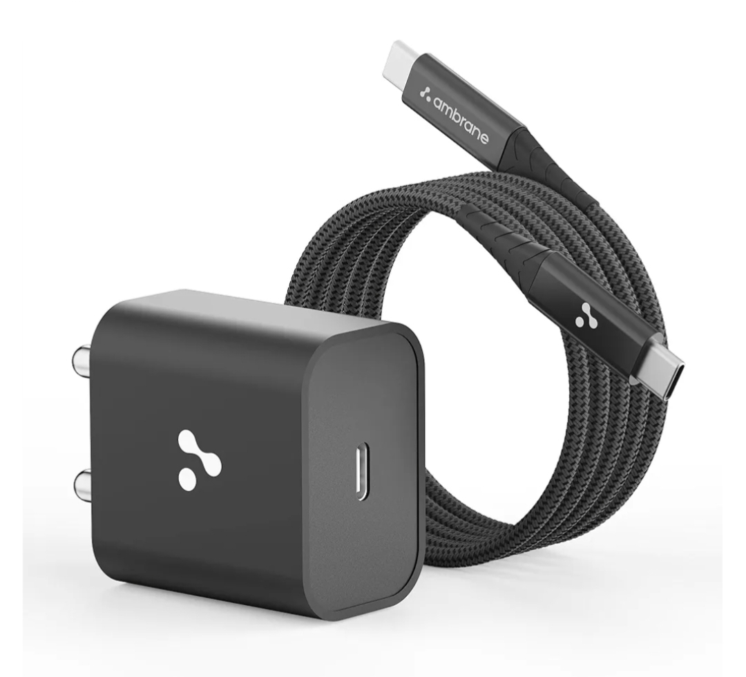 Ambrane 20W Type C Mobile Charger Adapter, Fast Charging for Android, iPhone 16/15/14/13/12/11/X (Pro,/Plus/Max Series), Samsung, Google Pixel & Oppo,Vivo Other Type C Enabled Devices, (M20,Black)