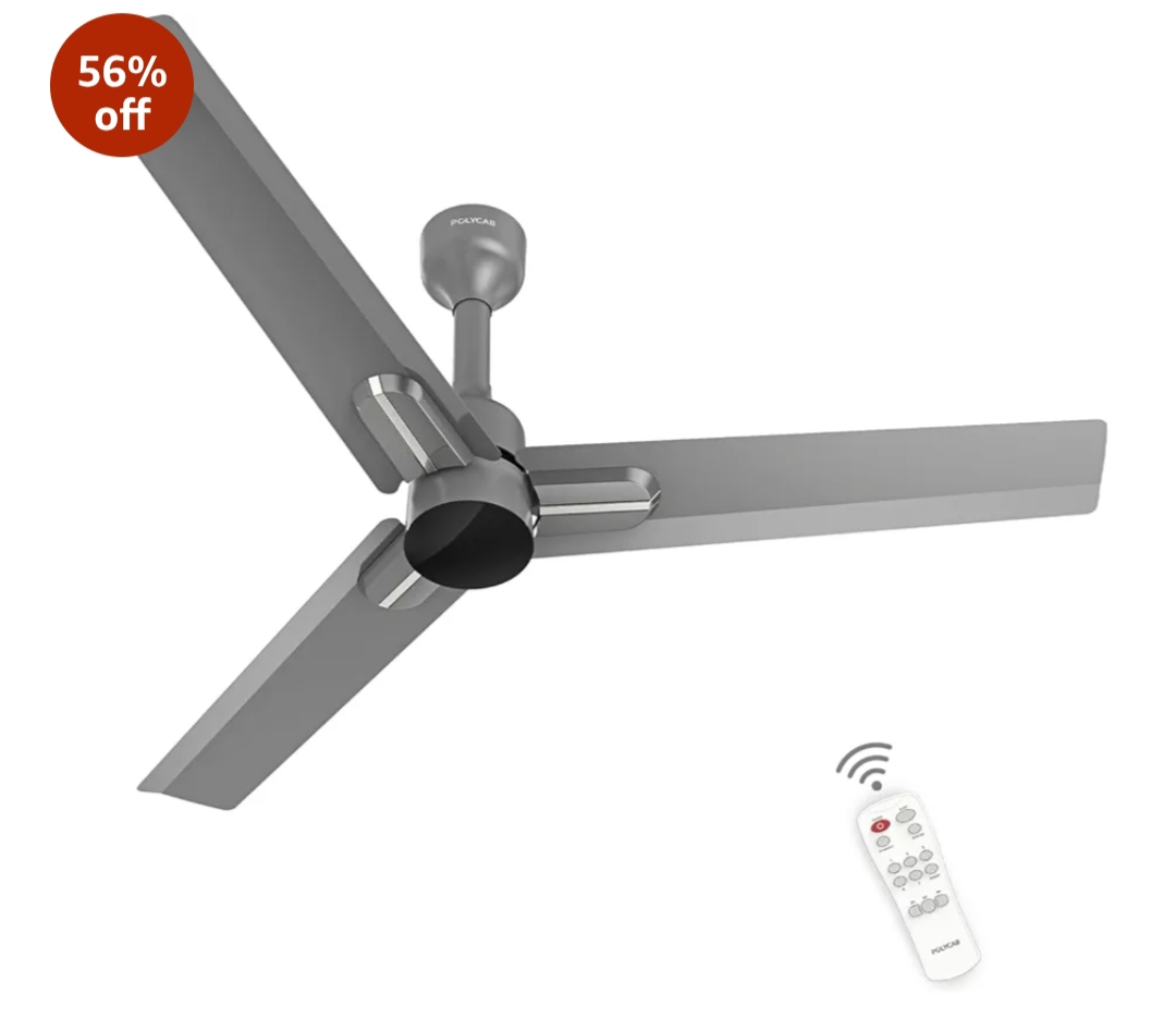 POLYCAB Wizzy Neo 1200mm 5-Star BLDC, Remote Ceiling fan for Living Room| 55% Energy Saving, 100% Copper, High Air Delivery, 6 Speed Setting, Reversible & Timer | 4-yr Warranty【Grey Chrome】 - Image 5